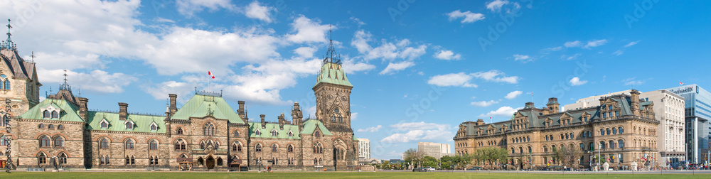 The East Block and Langevin Block on Parliament Hill Ottawa Ontario Canada