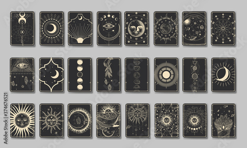 Photo Set of decorative tarot cards