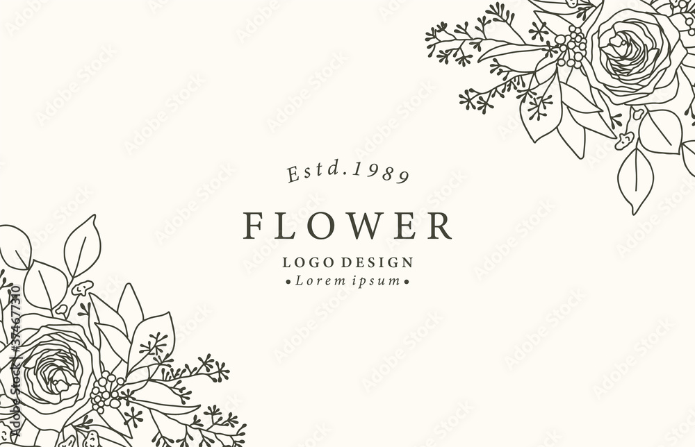 Obraz premium Collection of flower background set with rose.Editable vector illustration for website, invitation,postcard and sticker