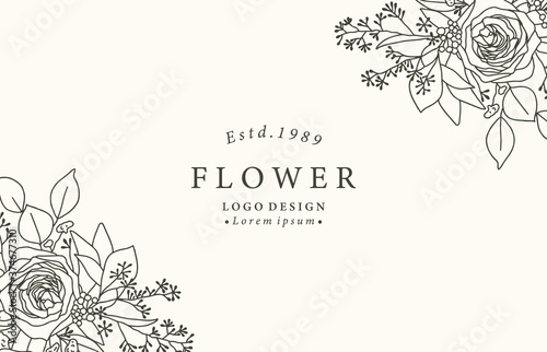 Collection of flower background set with rose.Editable vector illustration for website, invitation,postcard and sticker