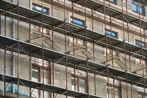 scaffolding and new building as background © soleg