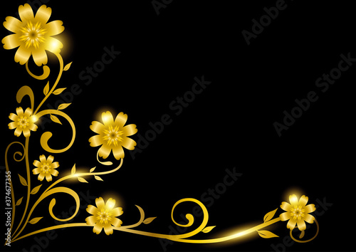 Luxury decorative golden floral frame for border