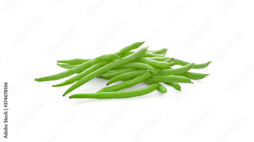 Fresh green beans isolated on white background Fresh green beans isolated on white background