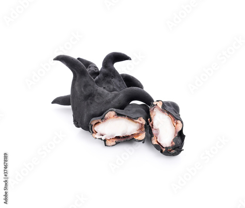 Foto Water chestnut, Water caltrops on white background