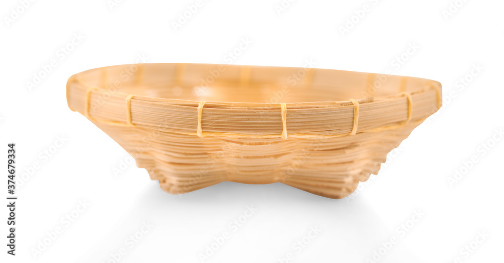 Fototapeta premium wicker basket isolated on white background