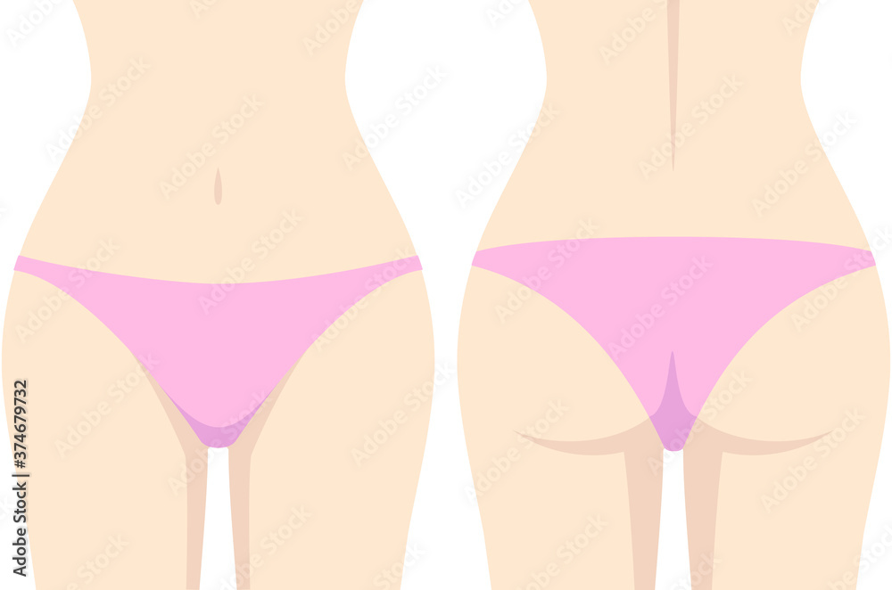女性の腰回り 前後(線なし) 女性の腰回り 前後(線なし)