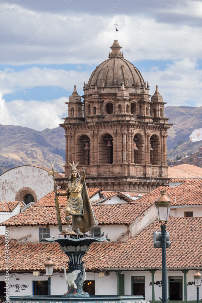 View of the historical central square of Cusco, Peru