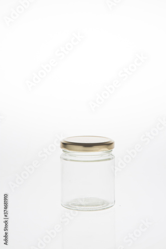 Glass bottle on white background isolated.