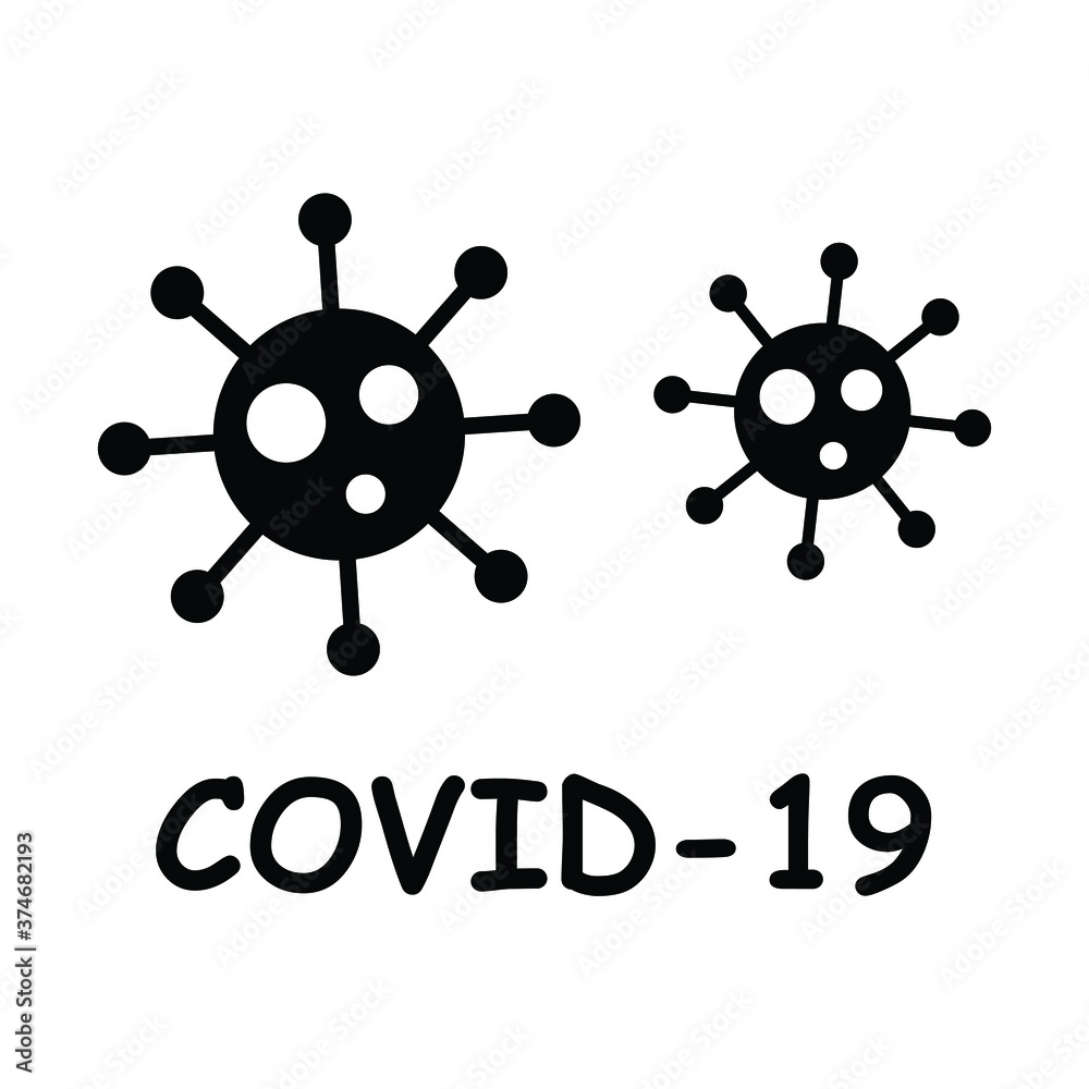 Fototapeta premium COVID-19 Virus Icon. Pictogram Depicting COVID 19 Coronavirus Disease 2019 SARS‑CoV‑2 2019-nCoV. EPS Vector