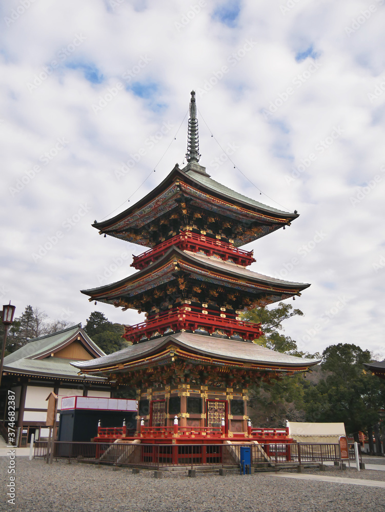 5 storey wooden pagoda at Narita temple Chiba Japan