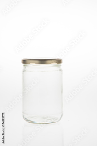 Glass bottle on white background isolated.