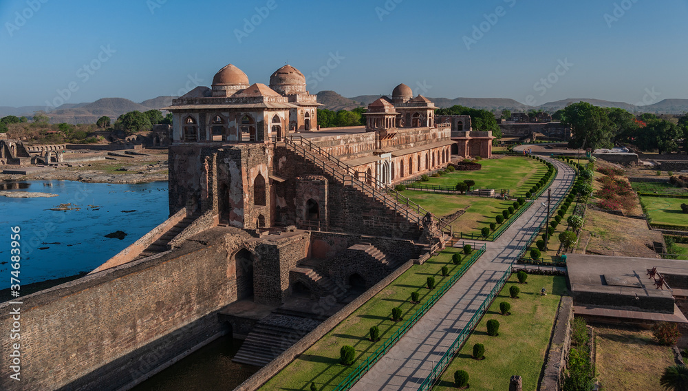 Jahaz Mahal or Ship Palace in Mandu, Madhya Pradesh, India.