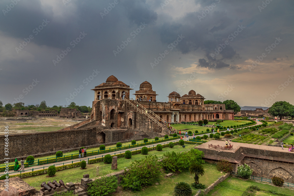 Fototapeta premium Jahaz Mahal or Ship Palace in Mandu, Madhya Pradesh, India.