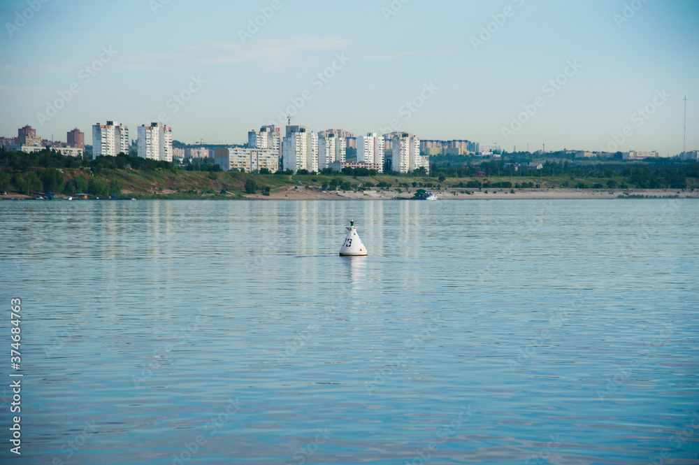Naklejka premium Summer landscape on the river bank