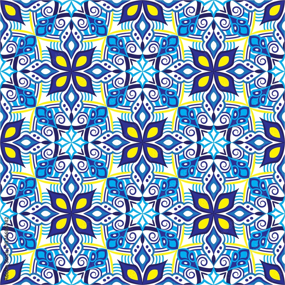 Ornamental mandala design abstract background. Seamless pattern