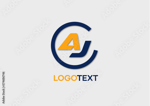 AJ letter logo, letter initials logo, name identity logo, vector illustration