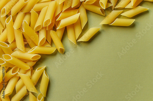 texture background space for text penne pasta close-up