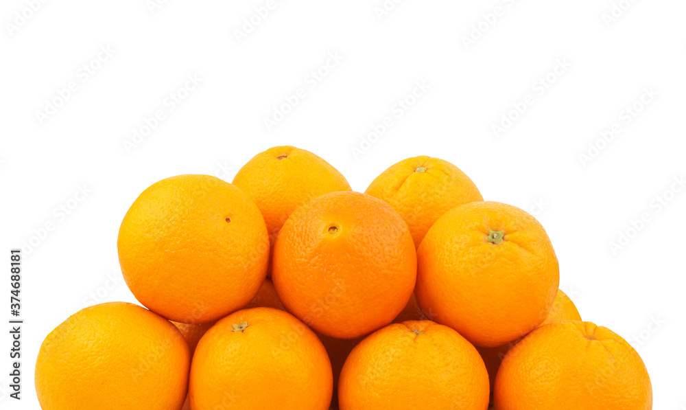 Orange fruits isolated on white background Orange fruits isolated on white background