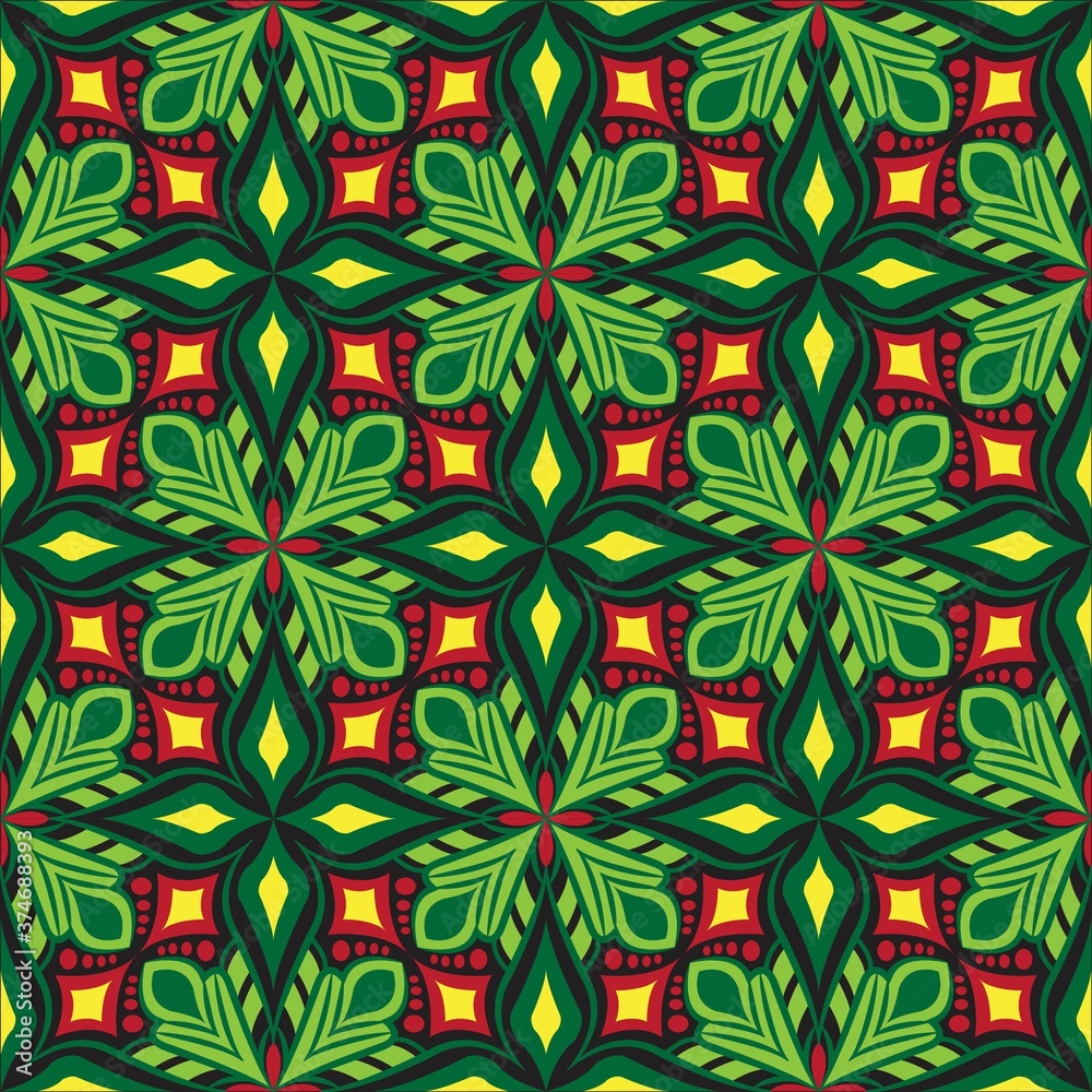 Fototapeta premium Ornamental mandala design abstract background. Seamless pattern
