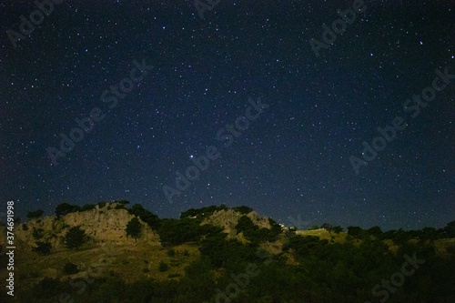 Stars photography of summer's sky in Greece