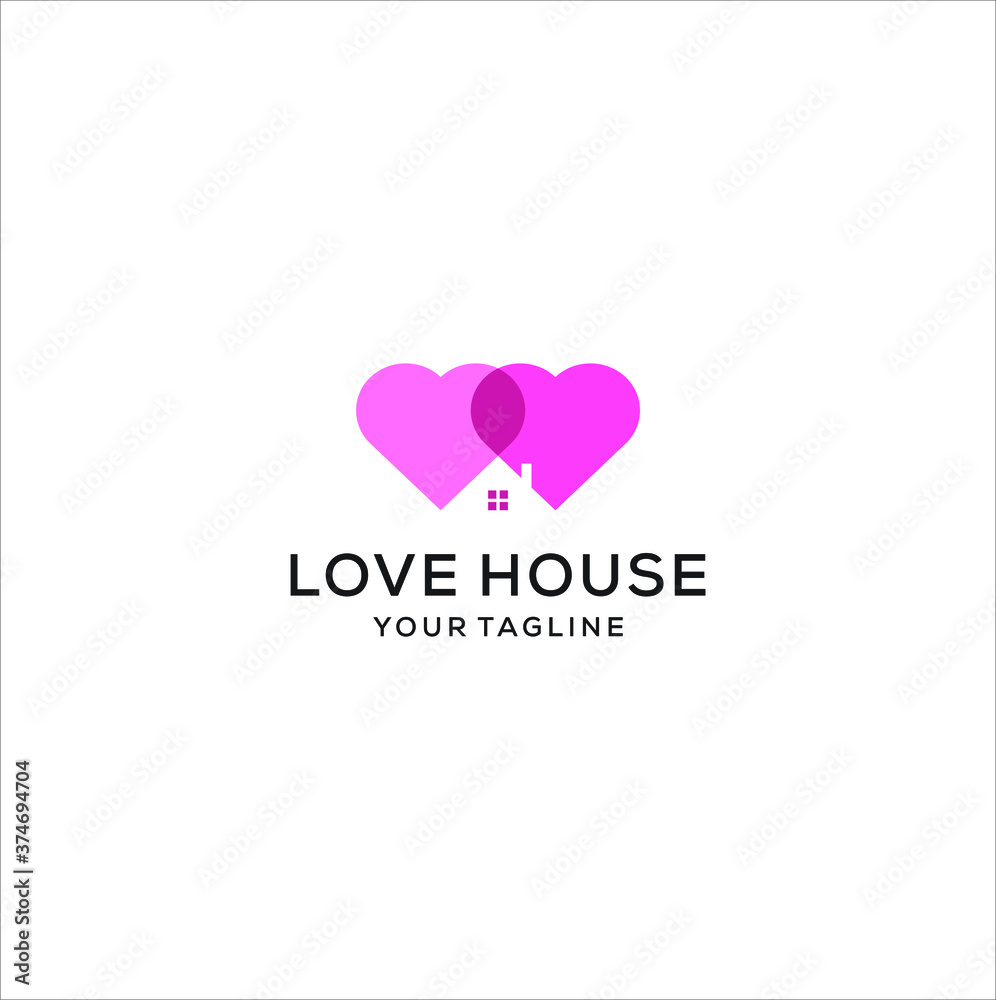 love house logo design vector 