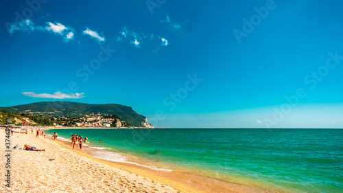 The beautiful sea of Numana in Conero  Ancona province  Marche region.