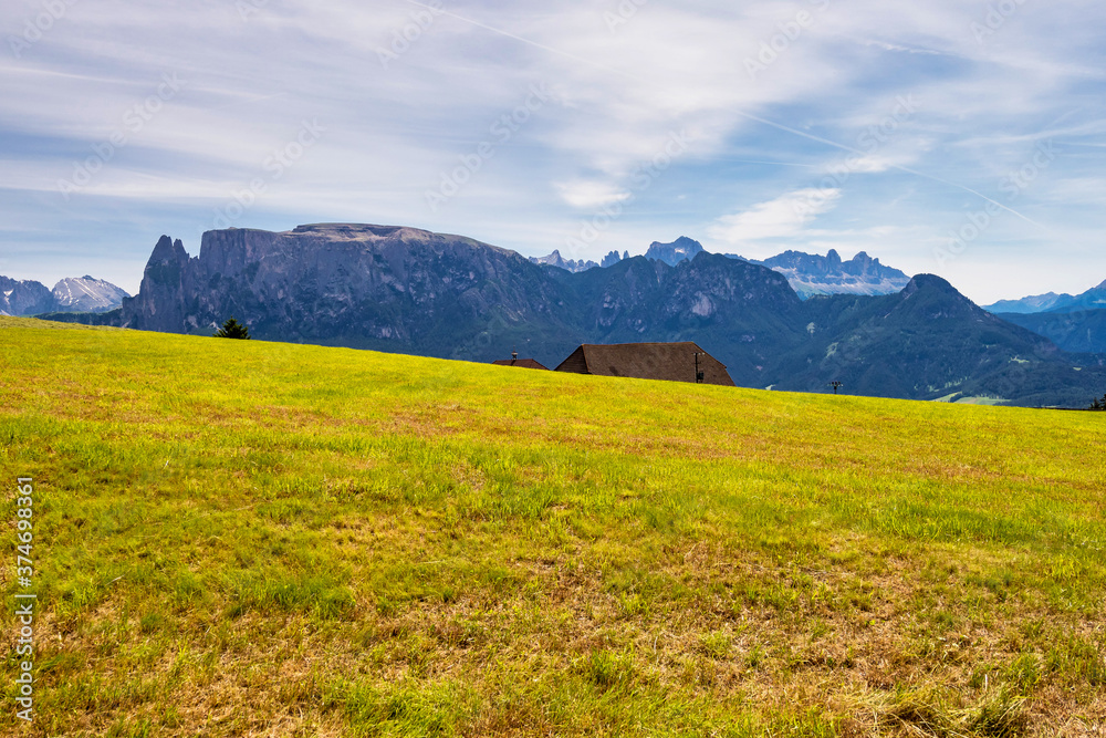 Landscape view of the mountains in South Tyrol, Renon-Ritten region, Italy.