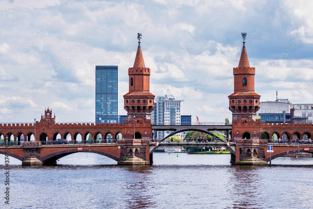 Oberbaumbrucke across the Spree, the longest bridge of Berlin, Germany Oberbaumbrucke across the Spree, the longest bridge of Berlin, Germany