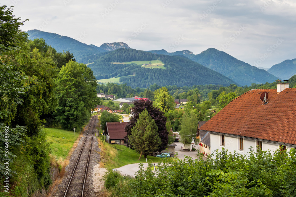 Pettenbach Railway in Austria near the Traunsee lake, Gmunden