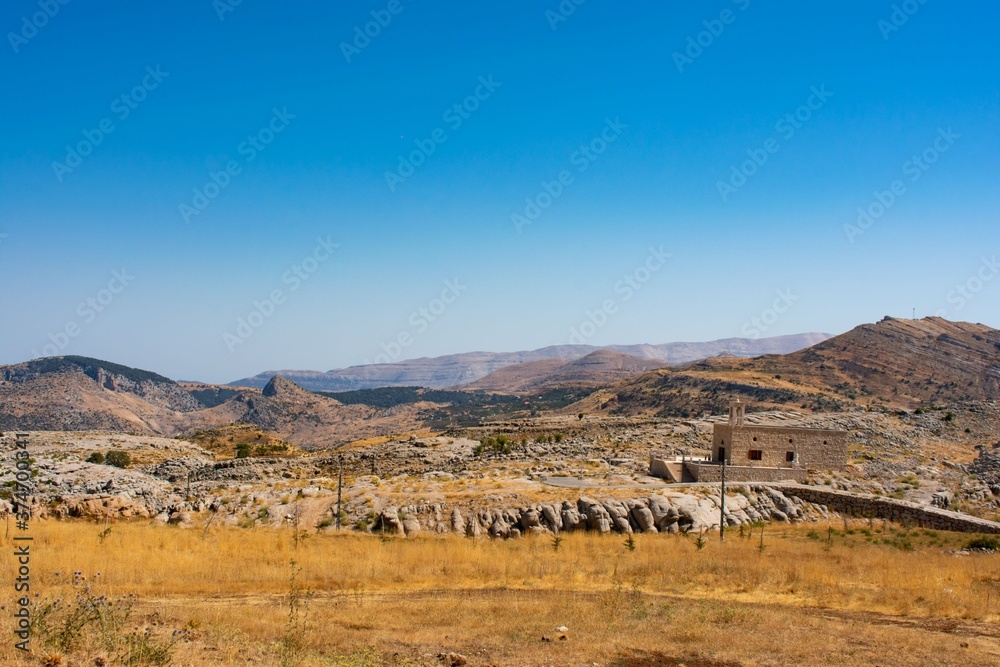remote stone church in the Lebanon mountain region Laqlouq