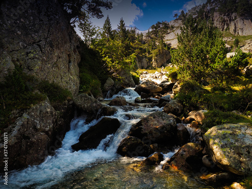 waterfall in the mountains of benasque