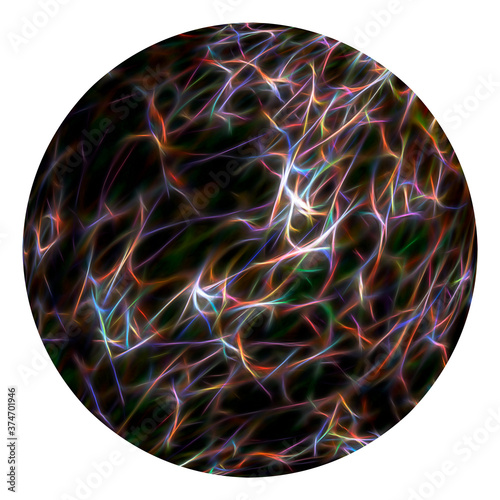Abstract sphere and ball celestial body like a planet or a star. Colorful marble.