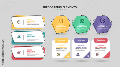 Infographics element collection with flat style. minimal banner. vector illustration.	
