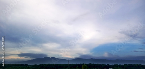 Beautiful landscape of mountain and clouds in sky