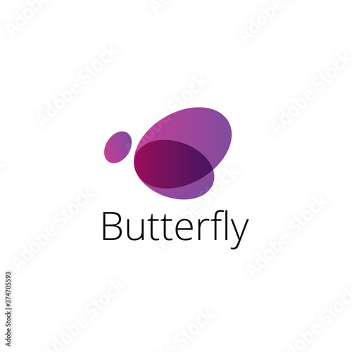 Simple flat butterfly logo concept