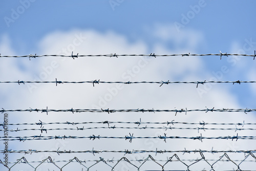 Barbed wire fences around prisons Used to prevent prisoners from escaping From being arrested Detention in prison