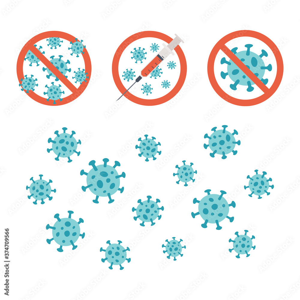 Symbol of Coronavirus COVID 19 or Wuhan Coronavirus. Set hand drawn objects. Vector illustration on white background Symbol of Coronavirus COVID 19 or Wuhan Coronavirus. Set hand drawn objects. Vector illustration on white background