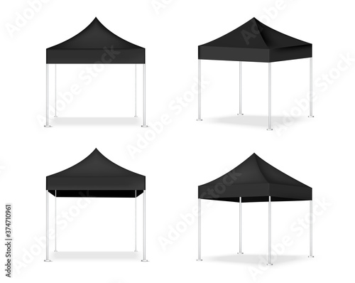 3D Mock up Realistic Tent Display POP Booth for Sale Marketing Promotion Exhibition Background Illustration