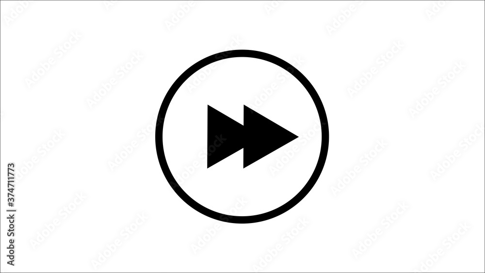 Fast forward icon, next symbol. Simple, flat design for web or mobile app Fast forward icon, next symbol. Simple, flat design for web or mobile app