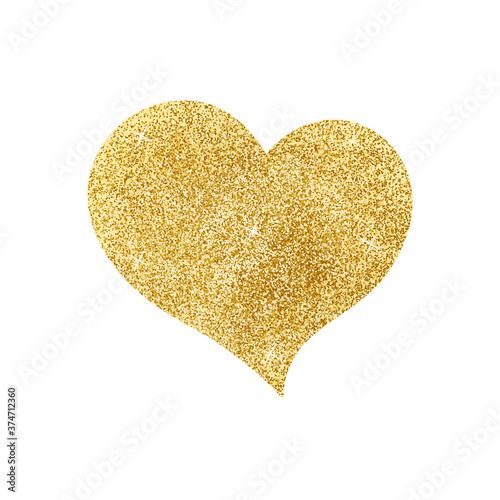Gold glitter heart. Vector illustration.