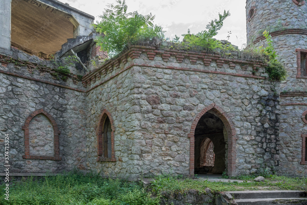 Ruins of a slovak castle in Brodzany owned by Oldenburg family