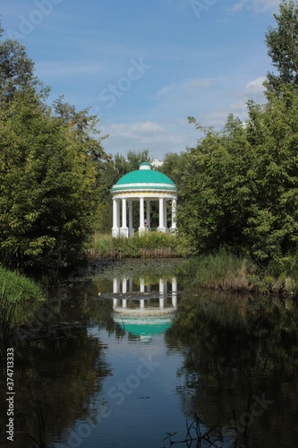 A beautiful rotunda in the park. Moscow. Russia.