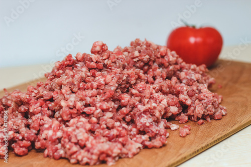 Fresh minced meat for home cooking.