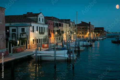 Fényképezés Evening View of Docks, Venice