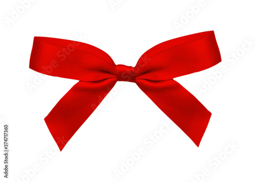 Fotobehang Red bow tie isolated on the white