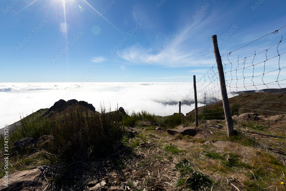 in the mountains over the clouds, Madeira, Portugal in the mountains over the clouds, Madeira, Portugal