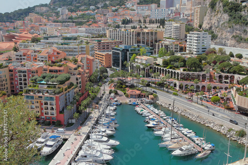 Yacht parking in city on seashore. Monte Carlo, Monaco