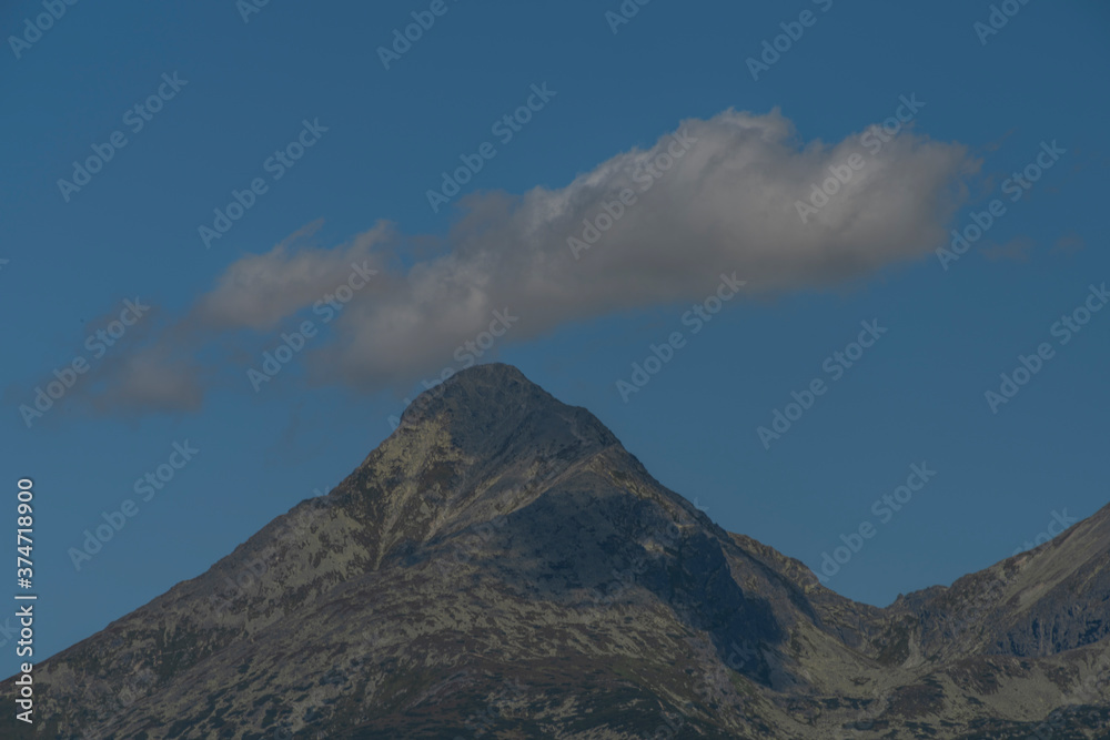Rock hills in Vysoke Tatry mountains in Slovakia in summer sunny day