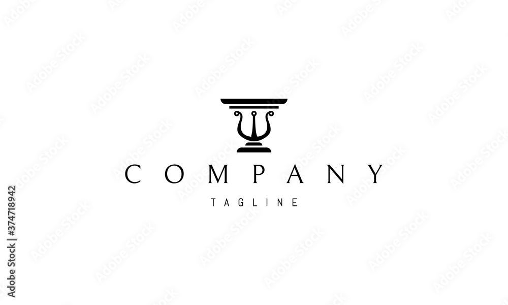 Vector logo on which an abstract image of an elegant antique table. Vector logo on which an abstract image of an elegant antique table.