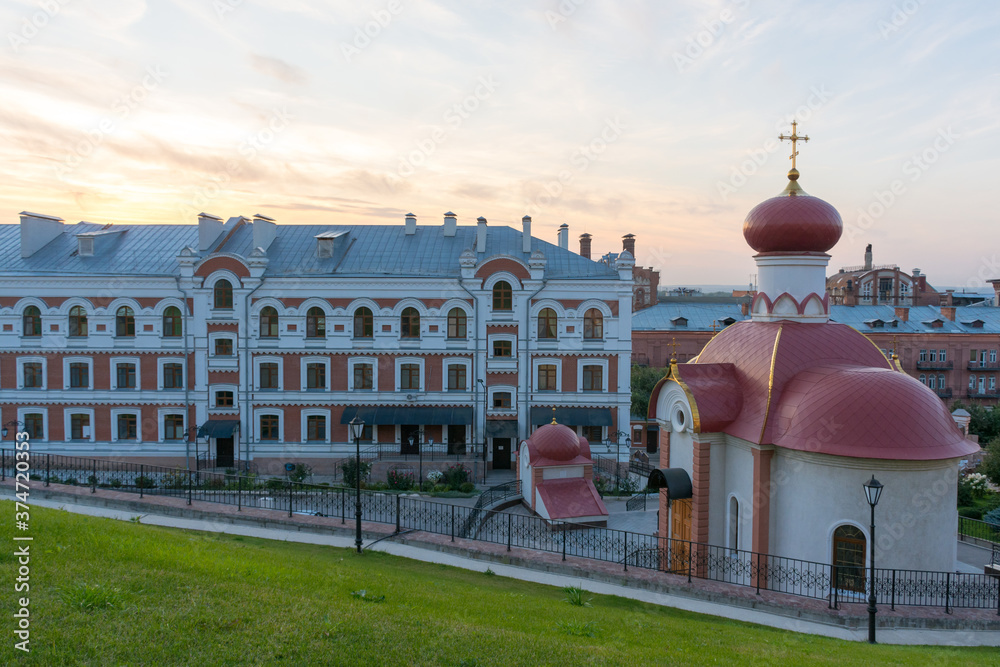 The building of the Iversky monastery in Samara